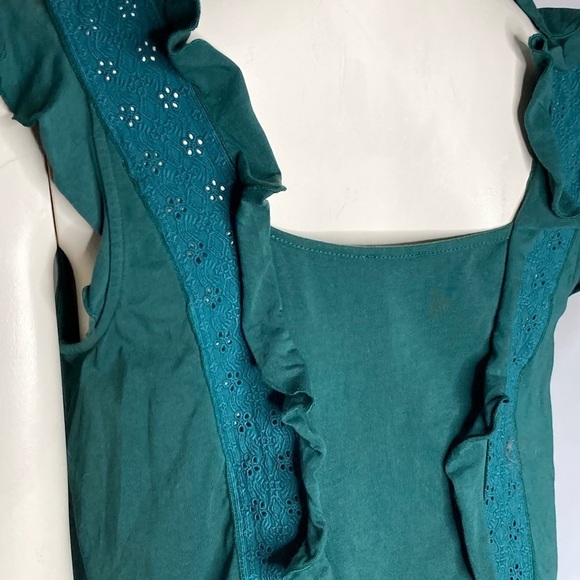 Hinge Embroidered and Ruffle Detail Tank Sz M - Picture 4 of 6